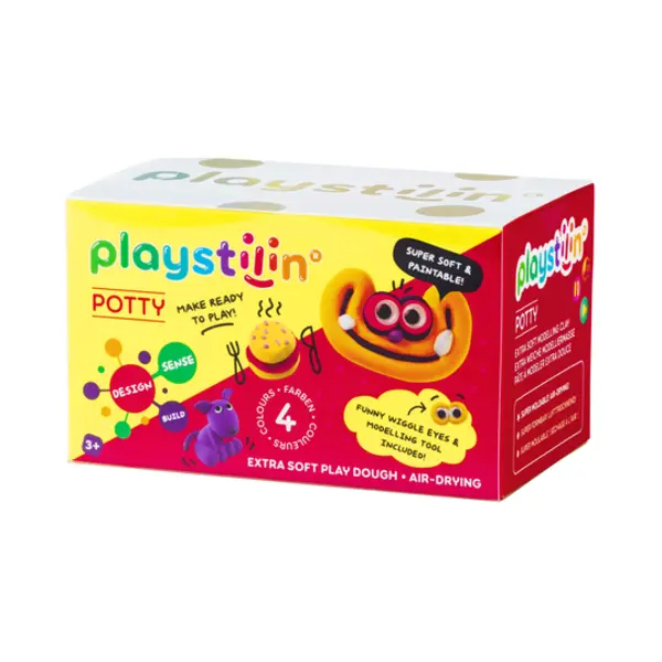 Playstilin Potty Knetmasse 240 g Grün, Orange, Rot, Gelb 4 Stück(e) thumbnail