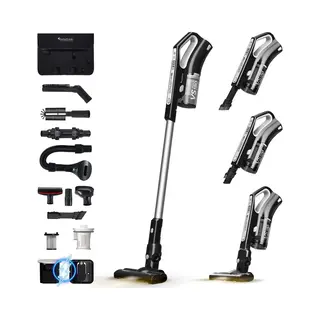 TurboTronic VS180 Cyclonic - 2-in-1 Draadloze Steelstofzuiger Met Kruimeldief – Hoge Zuigkracht - 2 Snelheden - 2200 Mah Accu - 180W - Extra