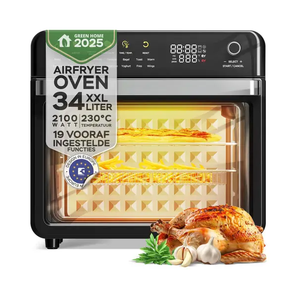 TurboTronic By Z-Line Minibackofen 34 L Dörrautomat & Heißluftfritteuse 2100 W Power Backofen, 19in1 Heißluftofen Mit Dörrfunktion Grill Airfryer thumbnail