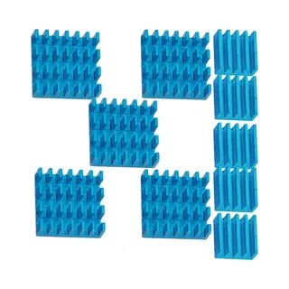 AZDelivery 5 X Passive Blue Heatsink 2 Pcs Cooler Set Compatible With Raspberry Pi Models A + B Including E-Book!