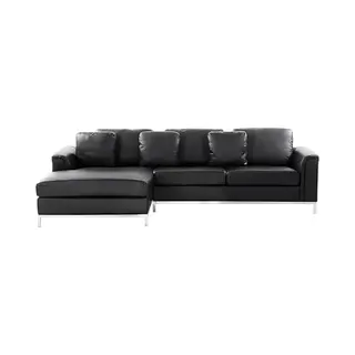 Beliani - Ecksofa Schwarz Echtleder L-förmig Rechtsseitig Modern Wohnzimmer