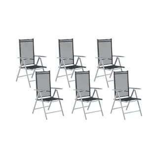 Beliani Catania - Tuinstoel Set Van 6 - Zwart - Polyester
