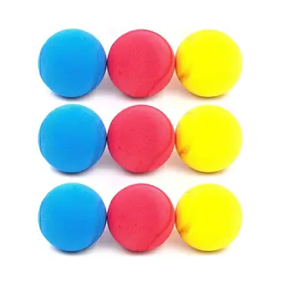 Kyto 9-delige Set Zachte Ballen Softballen Tennisballen Schuimrubberen Ballen Voor Kinderen Kleurrijk Diameter 6, 5 Cm, Rood, Blauw, Geel