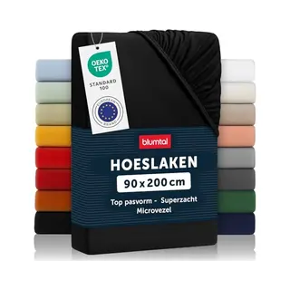Blumtal Basics Hoeslaken, 200 X 90 X 30 Cm, Hoeslaken 180 X 90 X 30 Cm, Hoogwaardige Microvezel, Zacht, Duurzaam, Kreukvrij, Oeko-Tex-gecertificeerd,