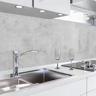 Danario Küchenrückwand Selbstklebend - Matt - Spritzschutz Küche - Versteifte Pet Folie - 0, 4 Mm - Beton - 60cm X 220cm