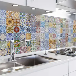 danario Keuken Achterwand Zelfklevend - Spatscherm Keuken - Spatwand Fornuis - Muurbeschermer - Verstevigde Pet Folie - 0, 37 Mm - Mat - Mozaïektegels
