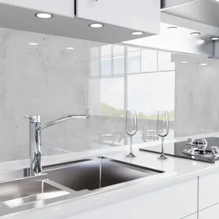 Danario Küchenrückwand Selbstklebend - Glasoptik - Spritzschutz Küche - Versteifte Pet Folie - 0, 8 Mm - Beton - 80cm X 280cm
