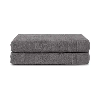 Komfortec 2er Saunatuch Set 80x200 Cm Aus 100% Baumwolle, Xxl-Saunatücher, Sauna Handtuch, Weich, Groß, Frottee, Schnelltrocknend, Anthrazit Grau