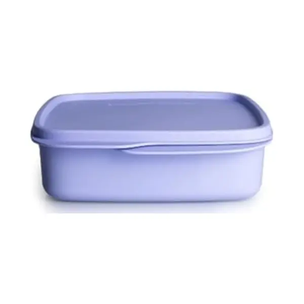 Tupperware Broodtrommel Klein Vierkant Geel | Lunchbox | Vintage Trommel Met Deksel thumbnail