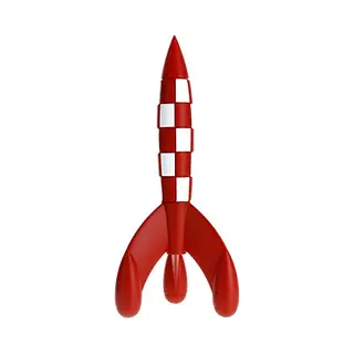 Moulinsart Raket Statue Tintin, Red/White, 17 Cm, 42615