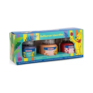 Haribo™ Scented Candle Gift Set, 3 Candles In Glass Jars, 85 G Each, Paraffin Wax, Gift Idea, Purple/orange/red