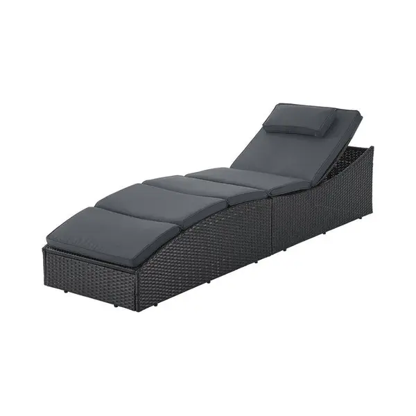 Juskys Faltbare Polyrattan Sonnenliege Lamia thumbnail
