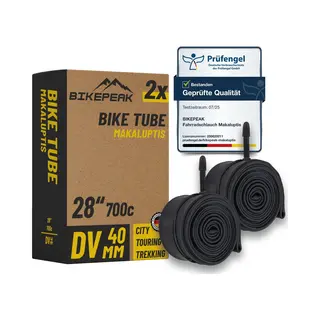 BikePeak 2x Binnenband City 28 Inch Dv Hollands- Dunlop Ventiel 40mm 28/47-622/635 - 2-pack Fietsbinnenbanden Makaluptis Voor Stadfiets Of Elektrische