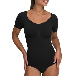 Creamy Fabrics T-Shirt Bodysuit Shapewear Mit Slip – Figurformender Body Für Damen – Glättende Sanduhr-Silhouette – Nahtlos, Atmungsaktiv &