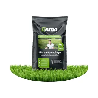 Turbogruen Turbogrün Gazonmeststof Gazonmest Lente, 20 Kg Per 1000 M², Gazonmest Voor Een Gezond Gazon Dat Mos Vermindert, Ideaal Voor Lente En Zomer,