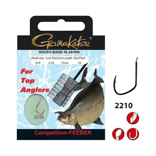 Spro Gamakatsu Onderlijnen Competition Feeder 75cm Haak 2210R (10 Pcs) - Maat , Haak 16 - 0.14mm