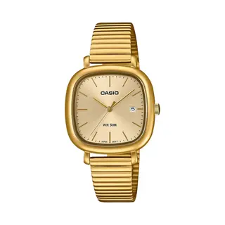 Casio Quarzuhr Damen-Armbanduhr Edelstahl Vergoldet