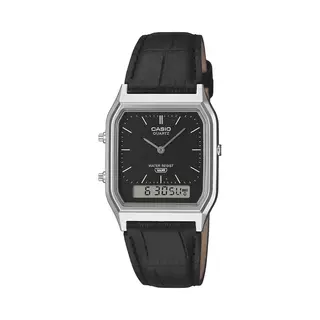 Casio Vintage Chronograph Aq-230EL-1AEF, Quarzuhr, Armbanduhr, Damenuhr, Herrenuhr, Lederarmband, Analog