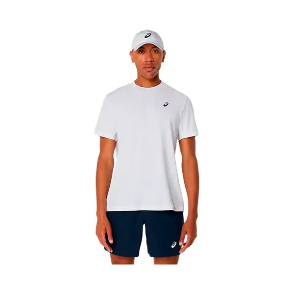 Asics For Man. 2041A339 Short Sleeve T-shirt Court White (S), Sport, Synthetic, Tennis / Paddle Tennis, Multisport, Sustainable thumbnail