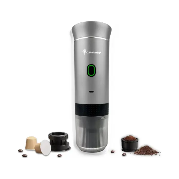 Cuisina Lumina® Draagbare Koffiemachine - Cuisina Lumina ® - Hoogwaardige Kwaliteit - 120 Ml - Voor Onderweg - Draagbaar Koffiezetapparaat - Camping Gadget - thumbnail