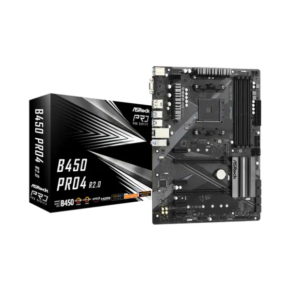 Asrock B450 Pro4 R2.0 Amd B450 Socket AM4 Atx thumbnail