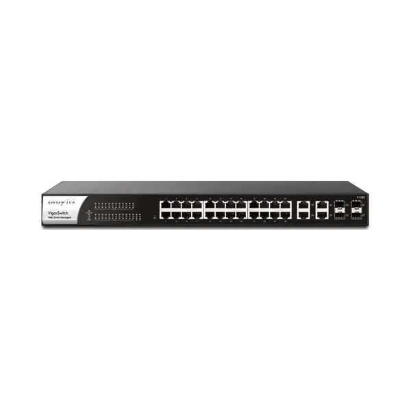 DrayTek P1282 Managed Gigabit Ethernet (10/100/1000) Power over Ethernet (PoE) 1U Black thumbnail