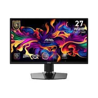 Msi Mag 272QP Qd-Oled X24 computer monitor 67,3 cm (26.5") 2560 x 1440 Pixels Wide Quad Hd Zwart