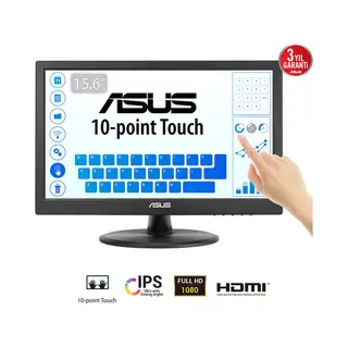 Asus Touch VT169HE computer monitor 39.6 cm (15.6") 1920 x 1080 pixels Full Hd Led Touchscreen Tabletop Black