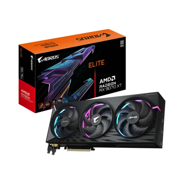 Gigabyte Aorus Radeon Rx 9070 Xt Elite 16G Grafikkarte - 16 Gb GDDR6, 256 Bit, Pci-E 5.0, 3100 MHz Kernfrequenz, 2 x DisplayPort, 2 x Hdmi, Gv-R9070XTAORUS E-16GD thumbnail