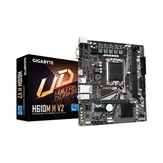 Gigabyte H610M H V2 Mainboard - Unterstützt Intel Core Prozessoren 14th CPUs, 4+1+1 Hybrid Digital Vrm, up to 5600MHz DDR5, 1xPCIe 3.0 M.2, GbE Lan, Usb 3.2 Gen 1