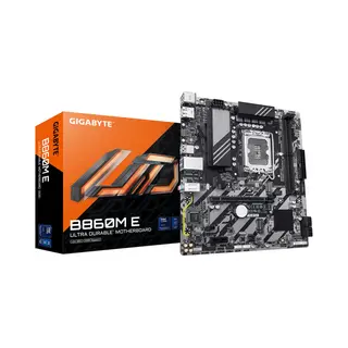 Gigabyte B860M E Motherboard - Intel Core Ultra Series CPUs, 4+1+2 Phases Vrm, up to 8800MHz DDR5 (O.C), 2xPCIe 4.0 M.2, 1GbE Lan, Usb 3.2 Gen 1