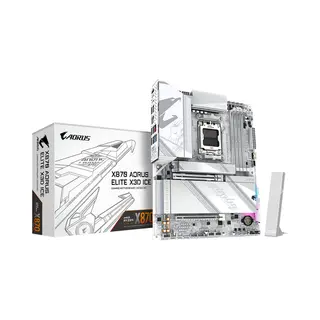 Gigabyte X870 Aorus Elite X3D Ice Motherboard - Supports Amd Ryzen 9000 CPUs, 16+2+2 Phases Digital Vrm, up to 9000Hz DDR5 (Oc), 2xPCIe 5.0 + 2xPCIe 4.0, Wi-Fi 7, 2.5GbE Lan, Usb 4