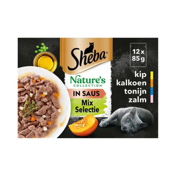 Sheba Nature's Collection Kattenvoer Natvoer Mix Selectie In Saus Maaltijdzakjes 12 X 85 Gr thumbnail