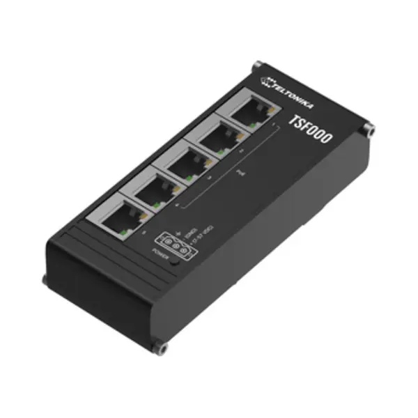 Teltonika TSF000 Unmanaged Fast Ethernet (10/100) Power over Ethernet (PoE) Desktop Schwarz thumbnail