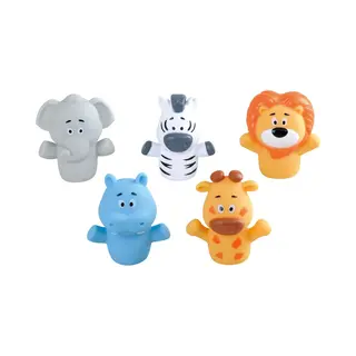 Playgo Play Vingerpoppetjes Safari Dieren Badspeelgoed 5 Stuks Multikleuren.