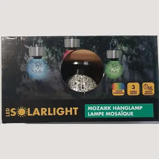 Mozaiek Hanglamp Led Solar Gekleurd / 3 Stuks