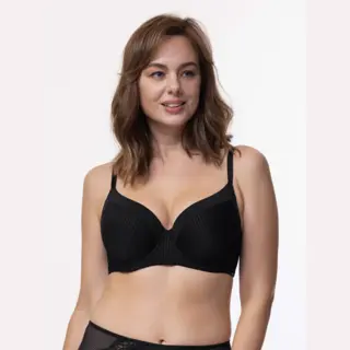 Dorina Bh Carmen - T-shirt Bh Met Beugel - Grote Maten Bh Met Vulling Met Brede Bh Band - 90C - Zwart