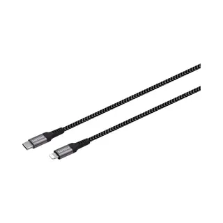 Philips Usb Kabel 3.0 - Usb-C Naar Lightning - Lengte, 2 Meter - Premium Nylon - Zwart