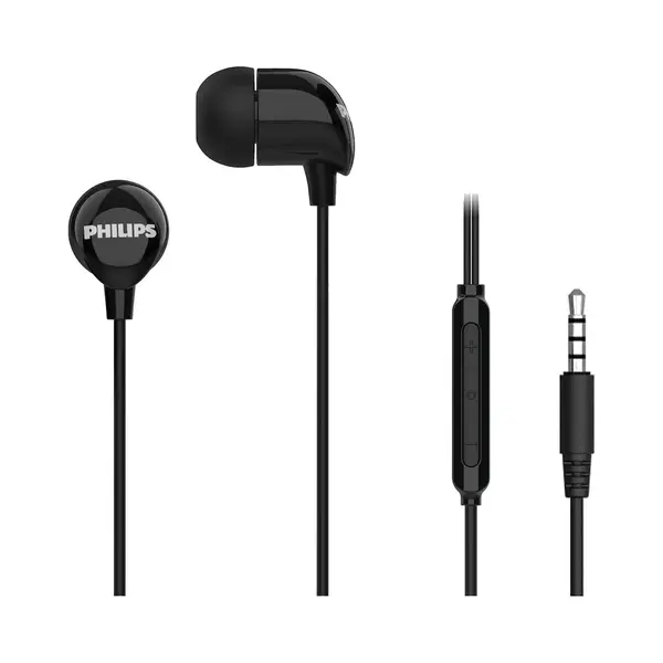 Philips TAE1156BK In-Ear-Kopfhörer (Clear Sound, Dynamische Bässe, Mikrofon, Klinkenstecker 3.5mm, Schwarz) thumbnail