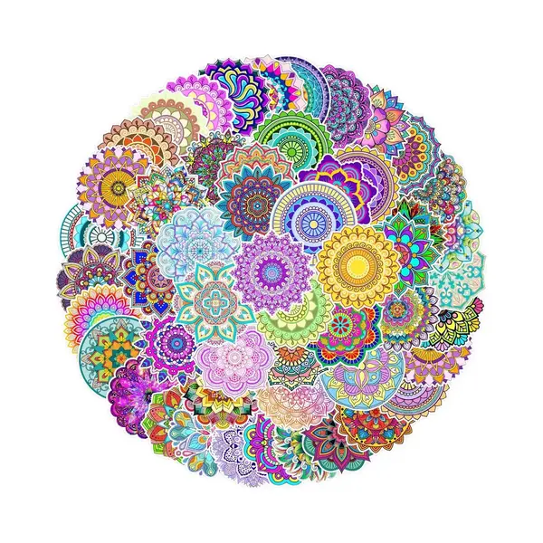 Mandala Stickers 50 Stuks | Scrapbook Stickers | Mandalas | Mandala's | Laptop Stickers | Kinderen | Volwassenen | Stickervellen | Plakstickers | thumbnail
