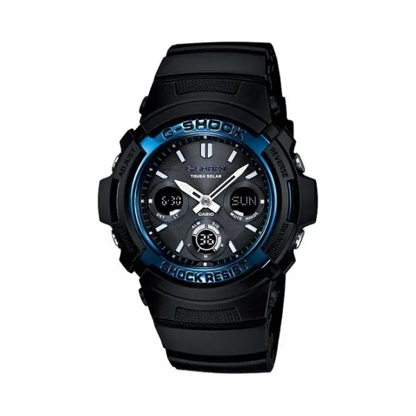 Casio Awg-M100A-1A Uhr Armbanduhr Elektronisch Schwarz, Blau thumbnail