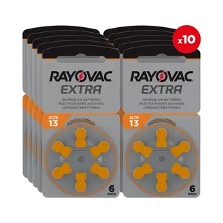 Wns-emg-world Big Box Rayovac Extra Type 13 Hoofdtelefoon Batterijen Zink Air P13 PR48 ZL2, 60 Stuks