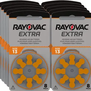 Xx-Treme 80 X Rayovac Extra Hörgerätebatterien Typ 13 - PR48 - Farbcode Orange - 1, 45 Volt - 80 Stück (10 X 8 Batterien)