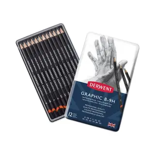 Derwent Graphic Hard Potloden Set In Blik Assorti 12 Stuks