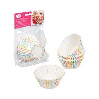 Tala Rainbow Graduated Dot Cupcake Cases, Pack Of 32 Colourful Paper Baking Cups For Muffins & Cupcakes, Bright Polka Dot Cup Liners For Parties,