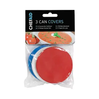 Chefaid Chef Aid Standard Tin Can Covers, Set Of 3 Can Covers, Perfect For Sealing And Keep Remaining Content Fresh After Being Opened, Ideal For Use With Pet
