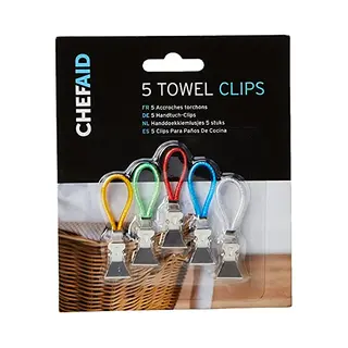 Pack Of 5 Towel Clips - Chef Aid - Wilko