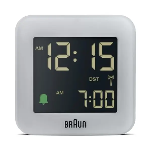 Braun Digitaler Funkreisewecker Für Die Mitteleuropäische Zeitzone (Dcf) In Kompakter Größe Mit Schlummerfunktion, Negativem Lcd-Display, thumbnail