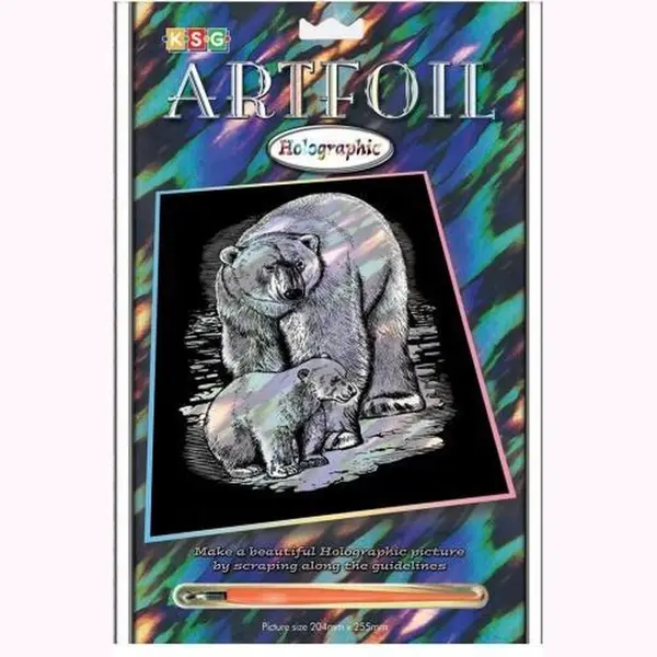 Kras Tekening "Sequin Art" Ijsberen Holografic thumbnail