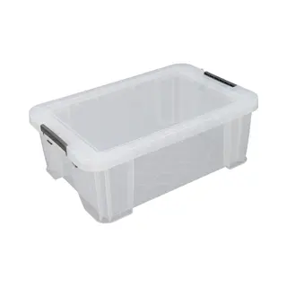 Whitefurze Allstore Container With Silver Clamp, Plastic, Natural, 15 Litre